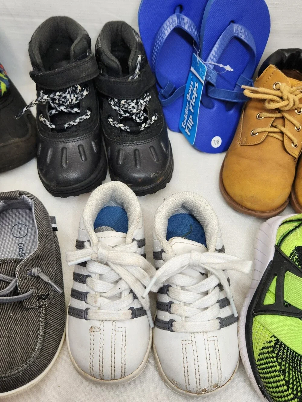 10 Pairs Of Toddler Boys Size 6.5-7 Shoes Boots Sandals Sneakers